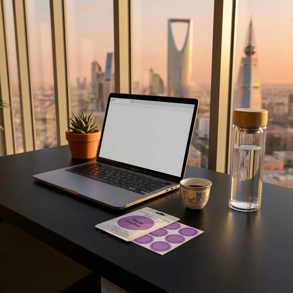 لصقات التركيز الذكية - ٨ ساعات إنتاجية بدون كافيين