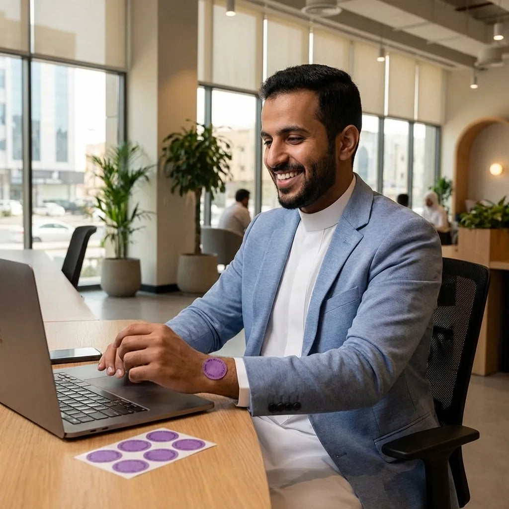 لصقات التركيز الذكية - ٨ ساعات إنتاجية بدون كافيين