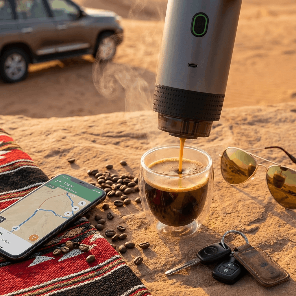 ماكينة إسبريسو محمولة ذاتية التسخين 3 في 1 | قهوتك معك وين ما رحت