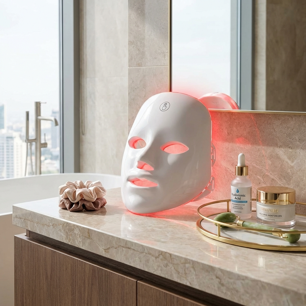 قناع LED لاسلكي ٧ ألوان — بشرة مشرقة بدون عيادات