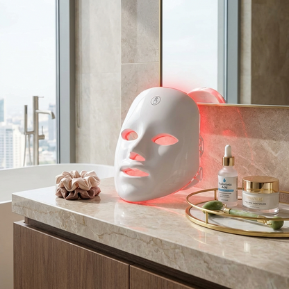 قناع LED لاسلكي ٧ ألوان — بشرة مشرقة بدون عيادات