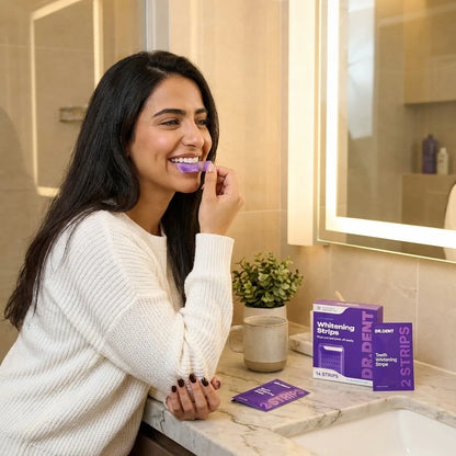 لصقات دكتور دنت البنفسجية - ابتسامة بيضاء بدون حساسية في ٧ أيام